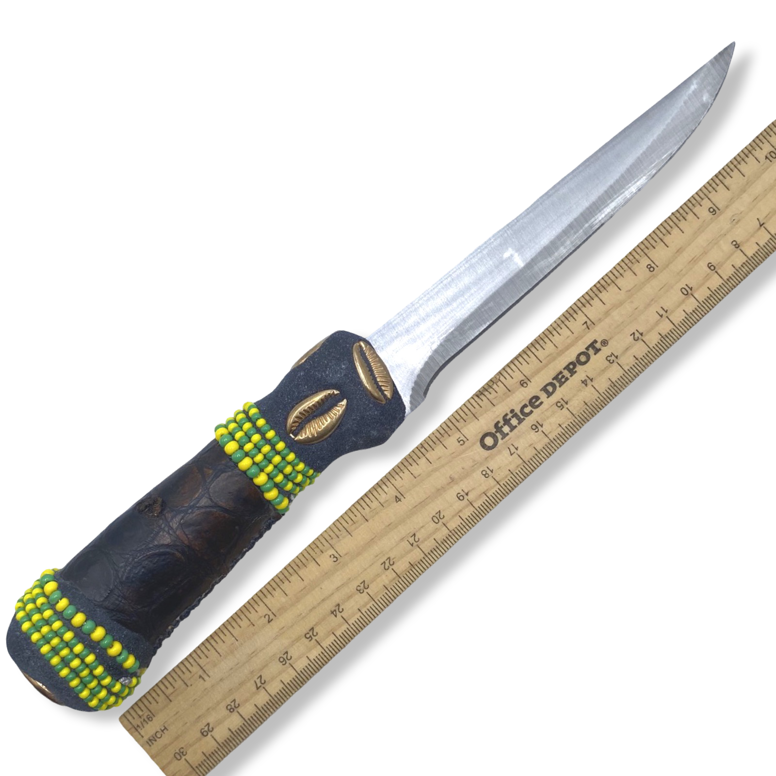 Cuchillo para Babalawo Santero Oba Oriate Orunmila - De Piel - Diseño 5