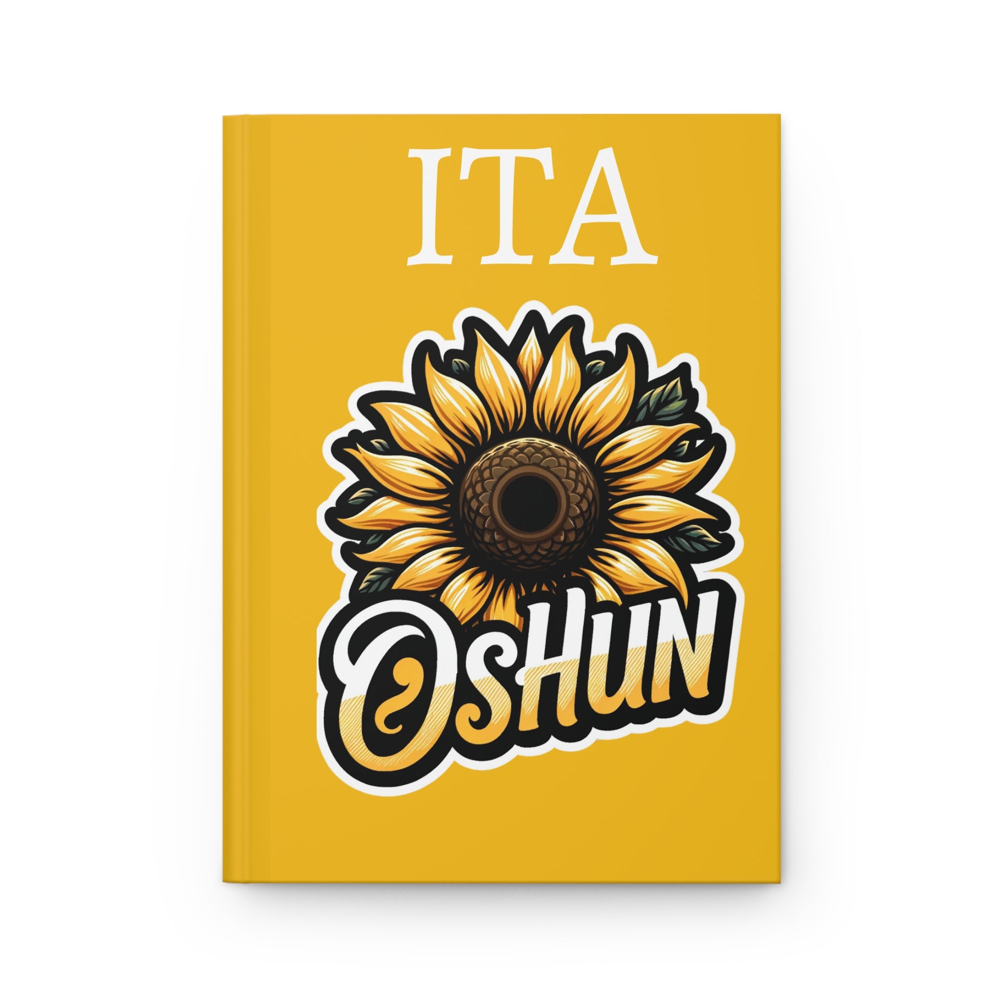 Oshun sunflower Hardcover Journal: Matte Finish ITA for Spiritual Reflection - SanteriaGuide