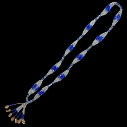 Handmade Gala de Yemayá Asesú - Clear, Blue, and Silver Shells Yoruba Santería Orisha Mazo Necklace