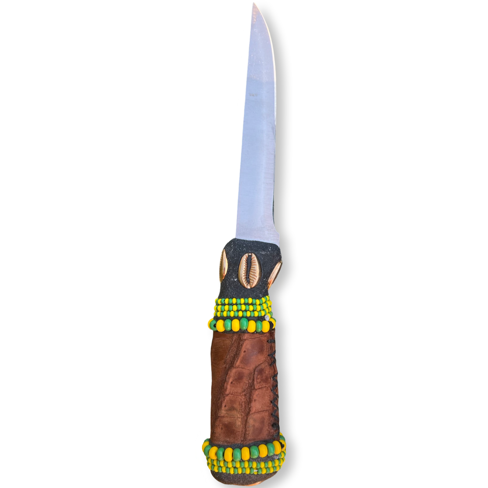 Cuchillo para Babalawo Santero Oba Oriate Orunmila - De Piel - Diseño 4