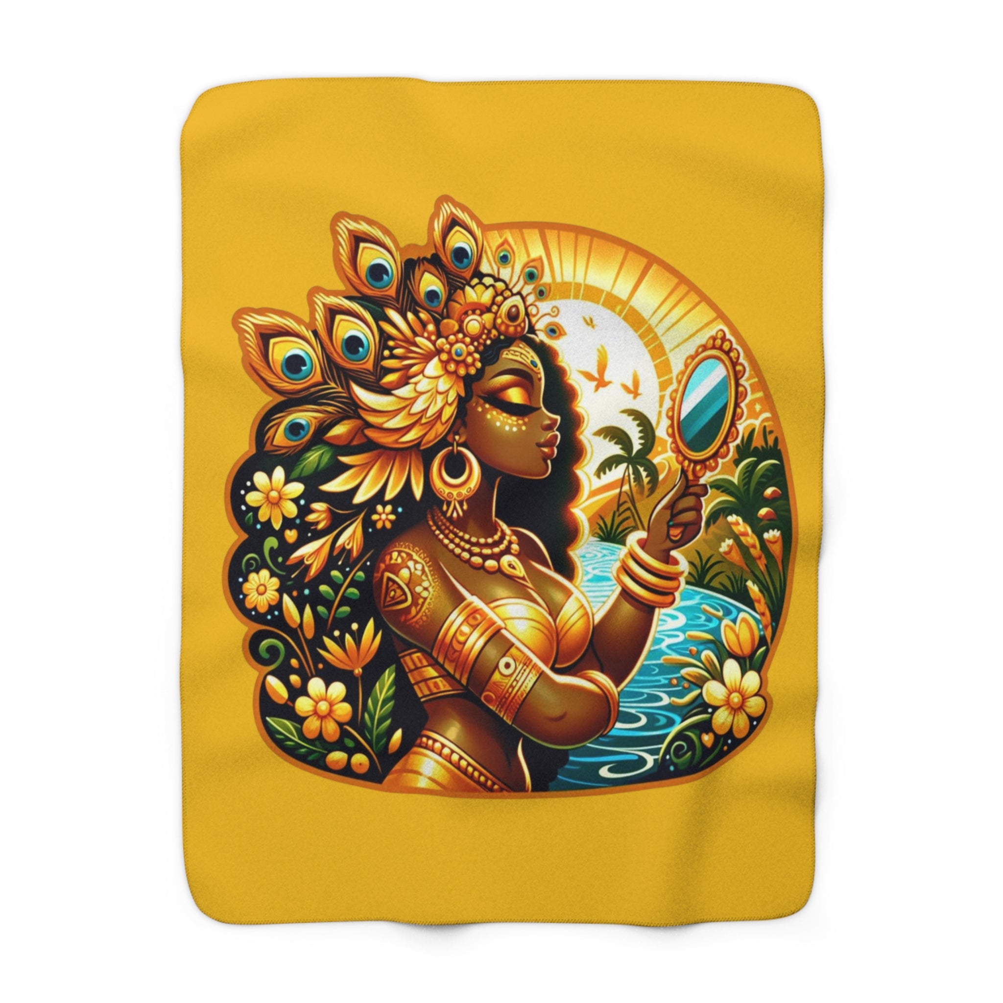 Oshun Sherpa Fleece Blanket - SanteriaGuide