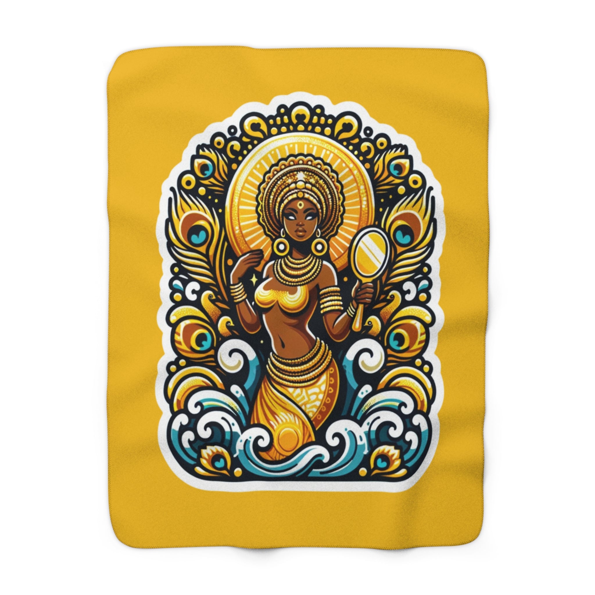 Oshun Sherpa Fleece Blanket - SanteriaGuide