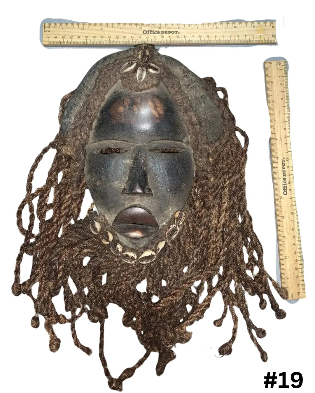 Dan Mask with Cowries and Rope Beard African Mask SanteriaGuide