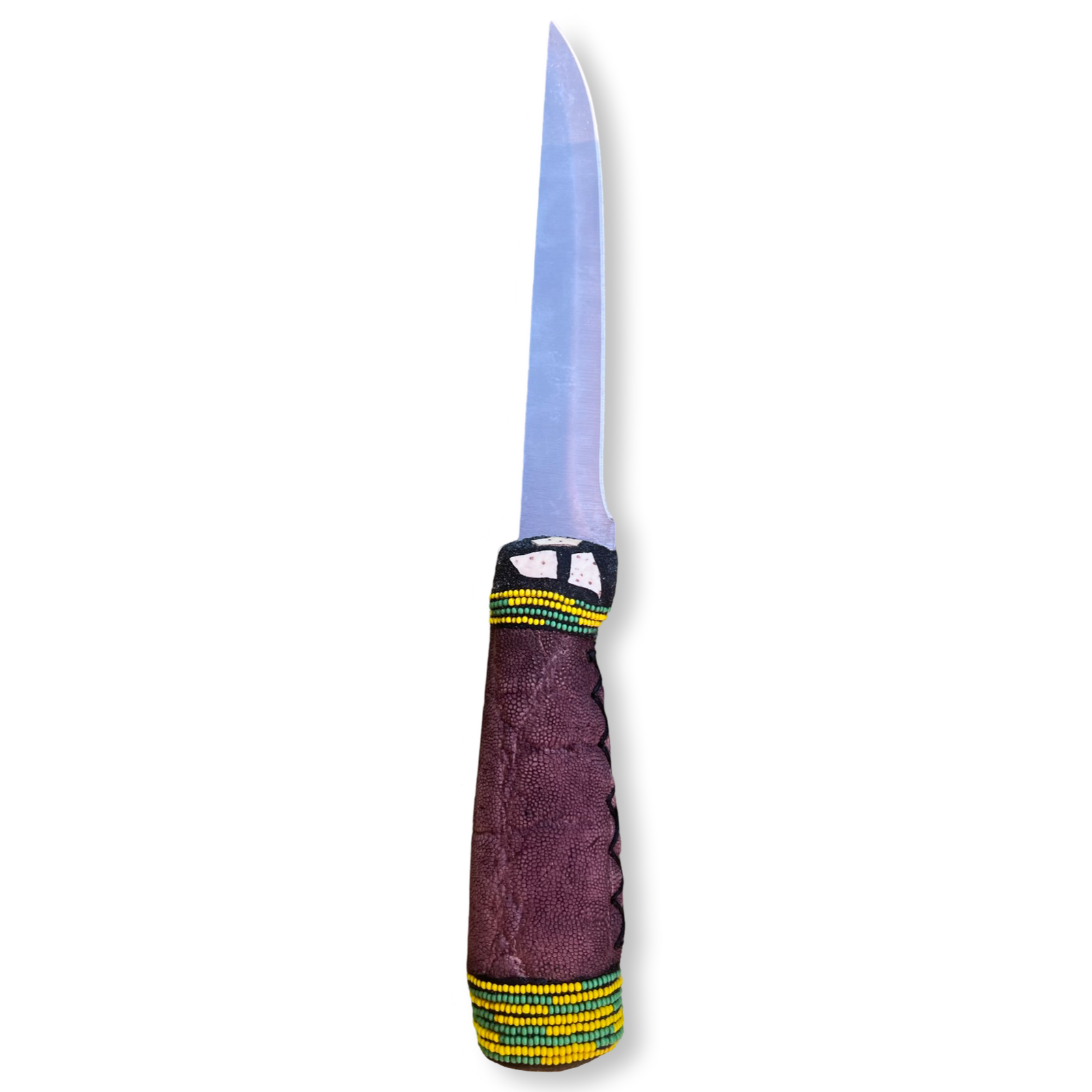 Cuchillo para Babalawo Santero Oba Oriate Orunmila - De Piel - Diseño 3