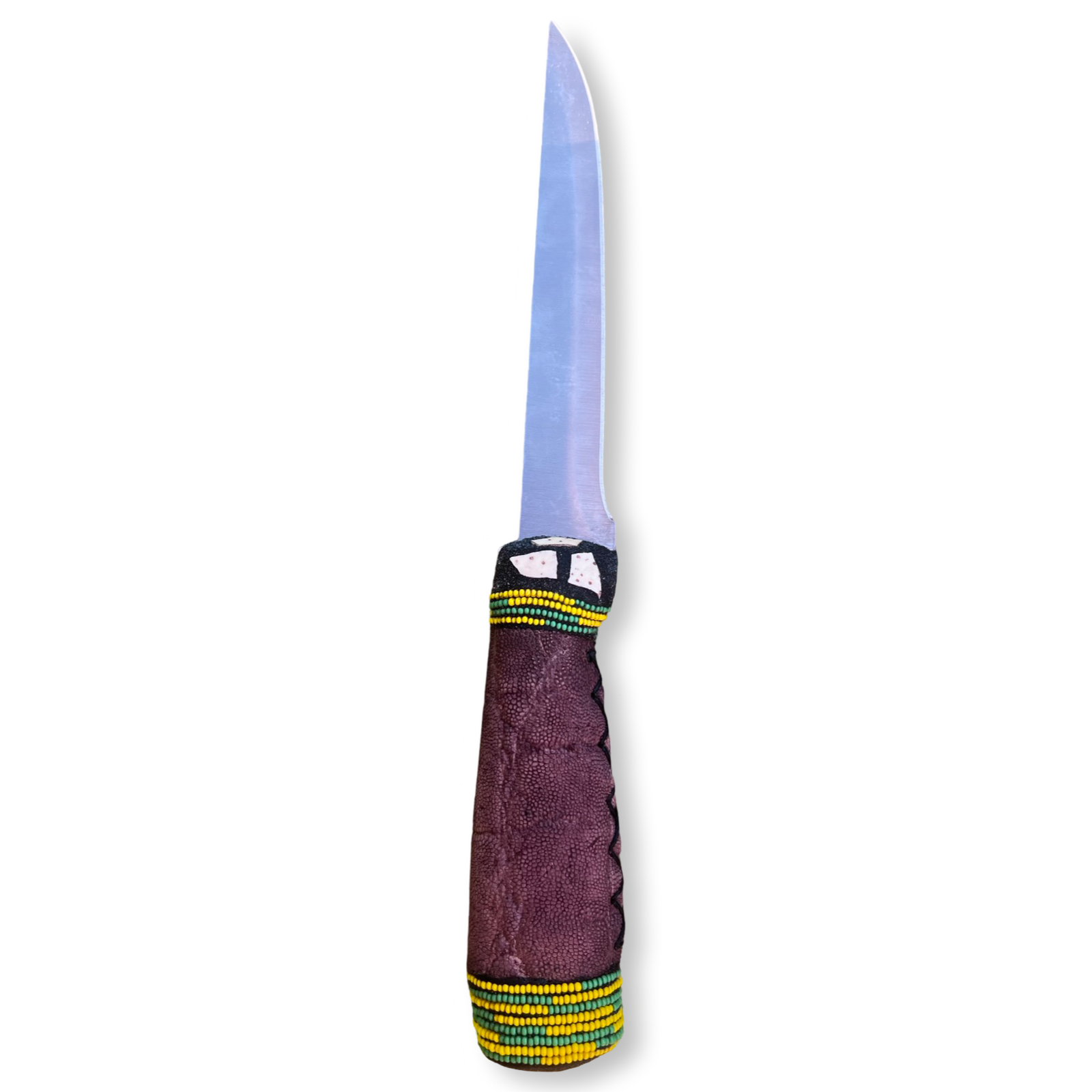 Pinaldo Cuchillo para Orunmila – De Piel, Diseño 3 (Knife with Leather for Orunmila – Design 3) - SanteriaGuide
