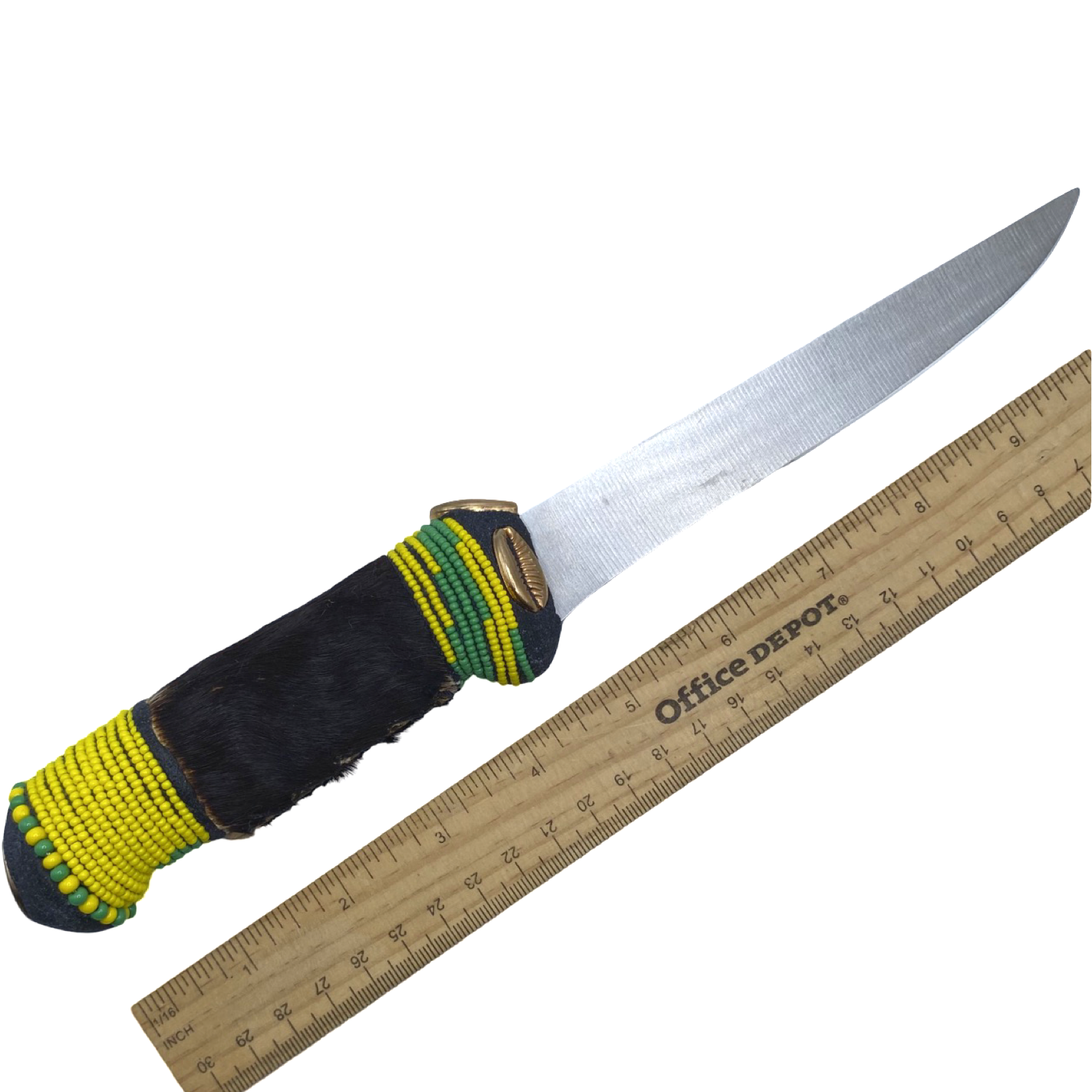 Cuchillo para Babalawo Santero Oba Oriate Orunmila - De Piel - Diseño 6