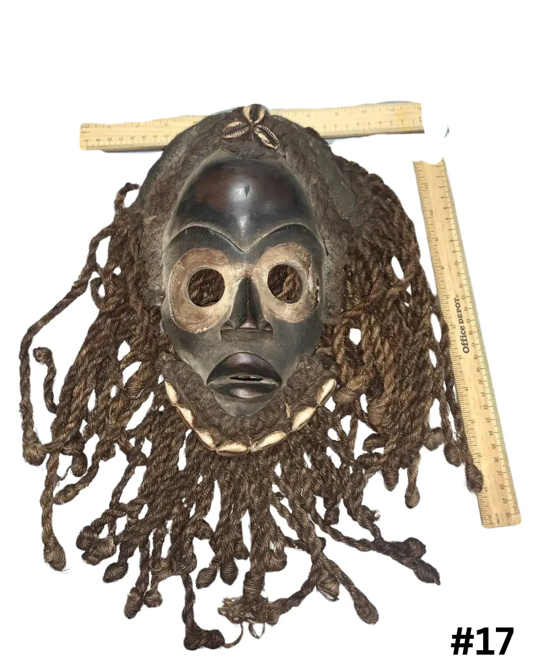 Dan Mask with Cowries and Rope Beard African Mask SanteriaGuide