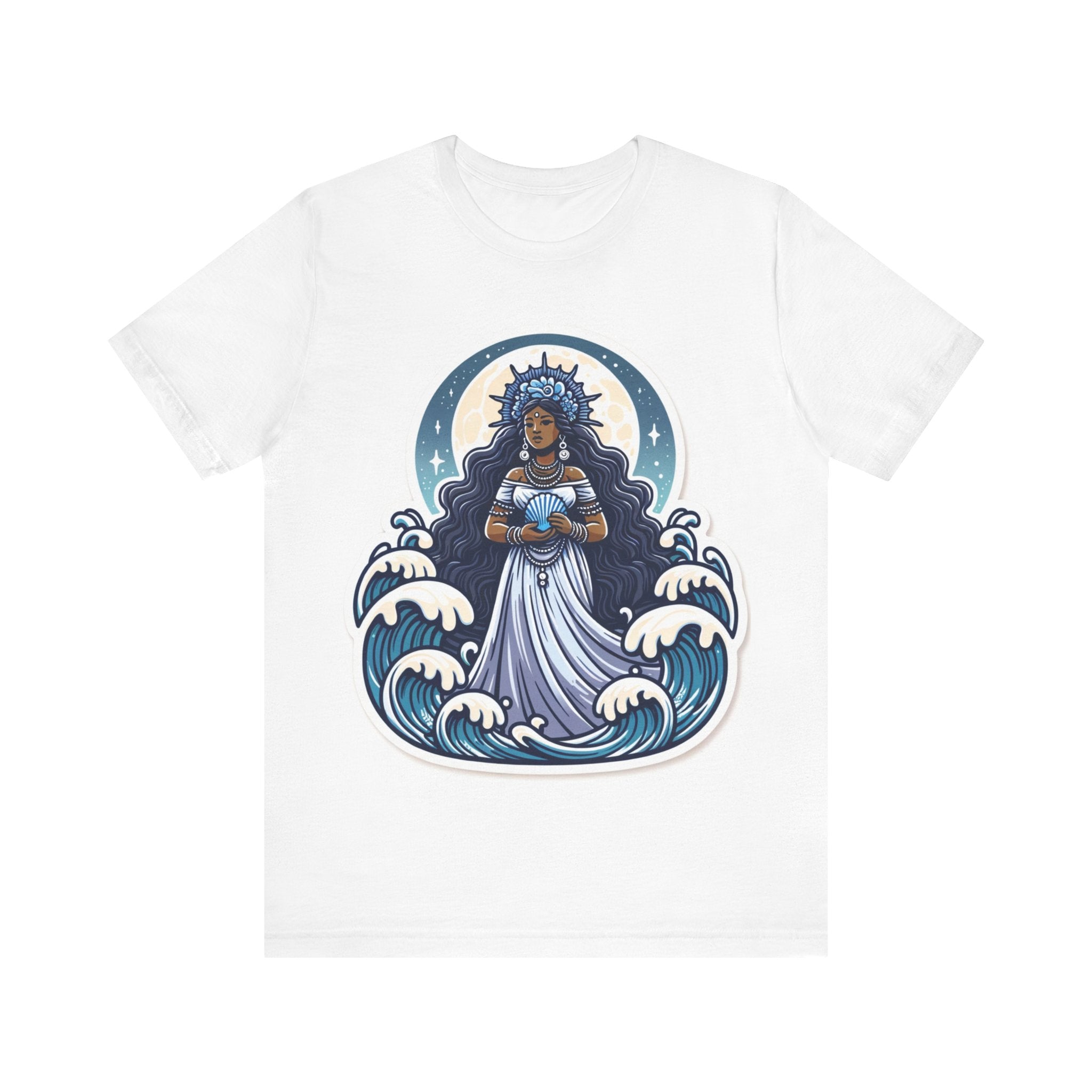 White Yemaya T-Shirt - Spiritual Orisha Worship & Yoruba Mythology Inspired Tee - SanteriaGuide