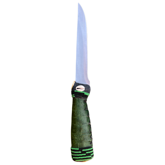 Pinaldo Cuchillo para Ogún – De Piel, Diseño 1 (Knife with Leather for Ogún – Design 1)