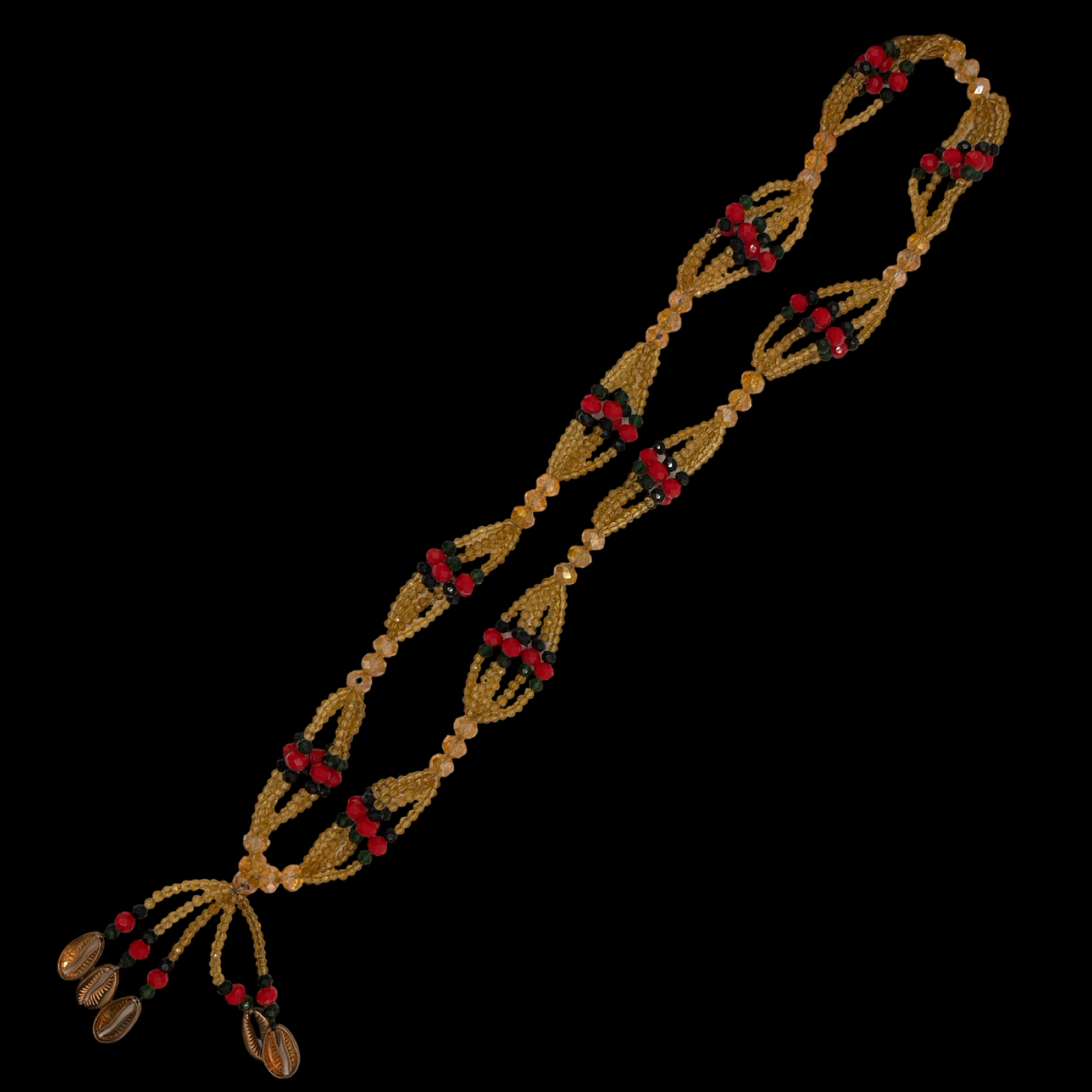 Oshun Ibu Kole Gala Necklace – Handmade with Beads & Cowrie Shells