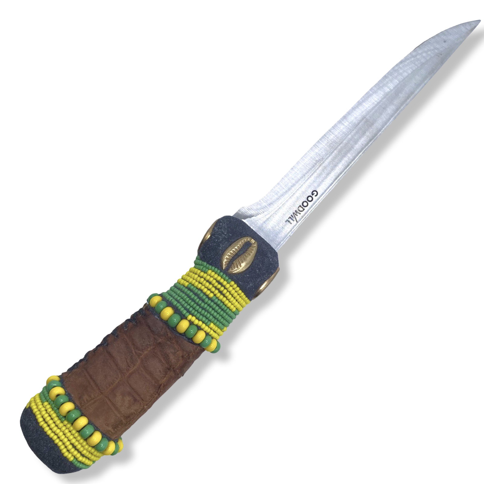 Cuchillo para Babalawo Santero Oba Oriate Orunmila - De Piel - Diseño 2