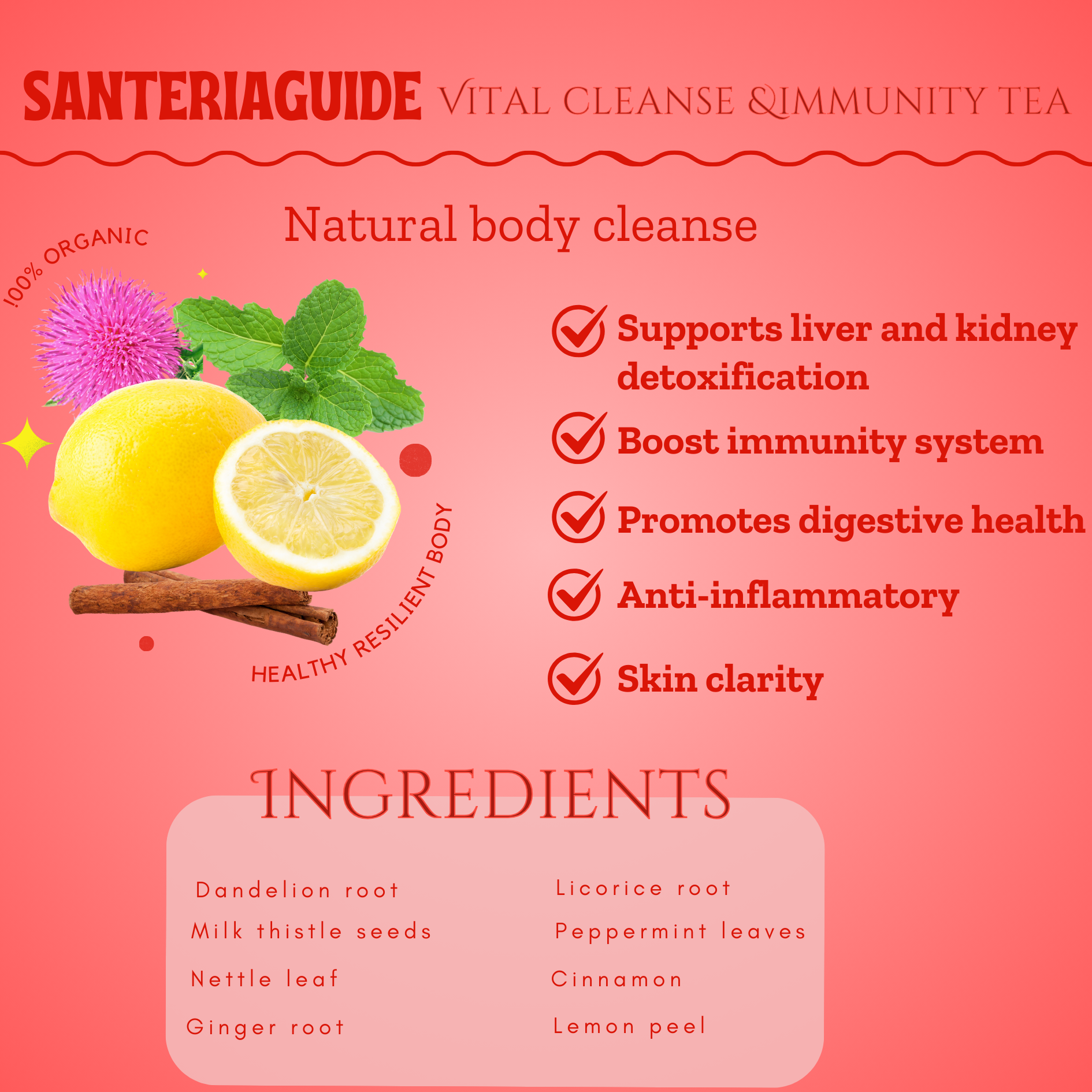 SanteriaGuide Vital Cleanse & Immunity Tea - SanteriaGuide