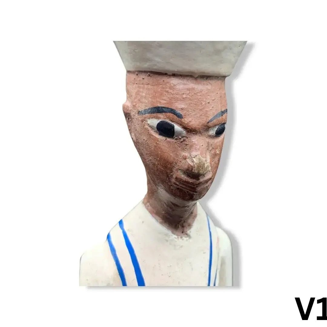 1 African Ivory Coast Baule Colonial  statue Male Statue Hand Carved Painted Doctor 12in