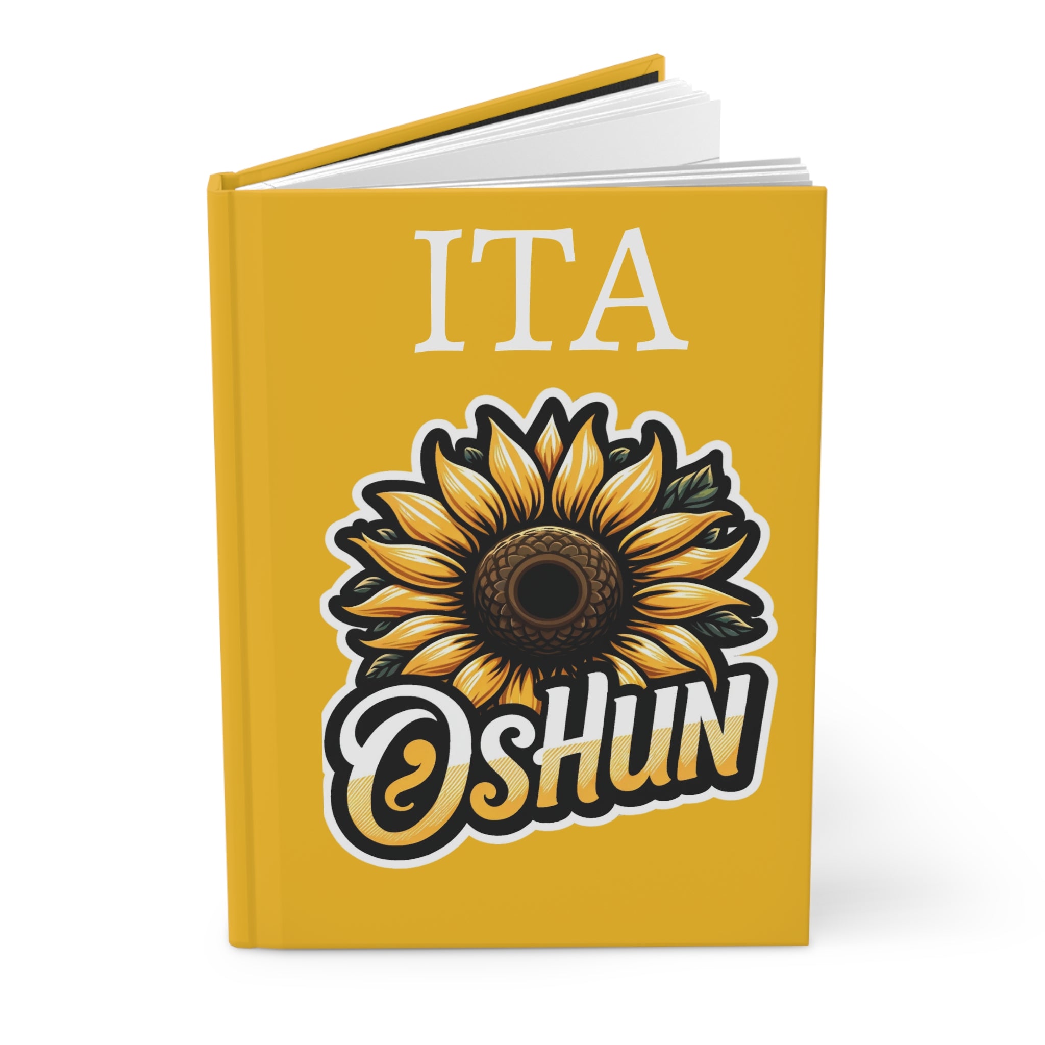 Oshun sunflower Hardcover Journal: Matte Finish ITA for Spiritual Reflection - SanteriaGuide