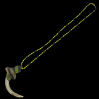 Orula Eleke – Green & Yellow Beads with Tooth, Fur & Gold Accents