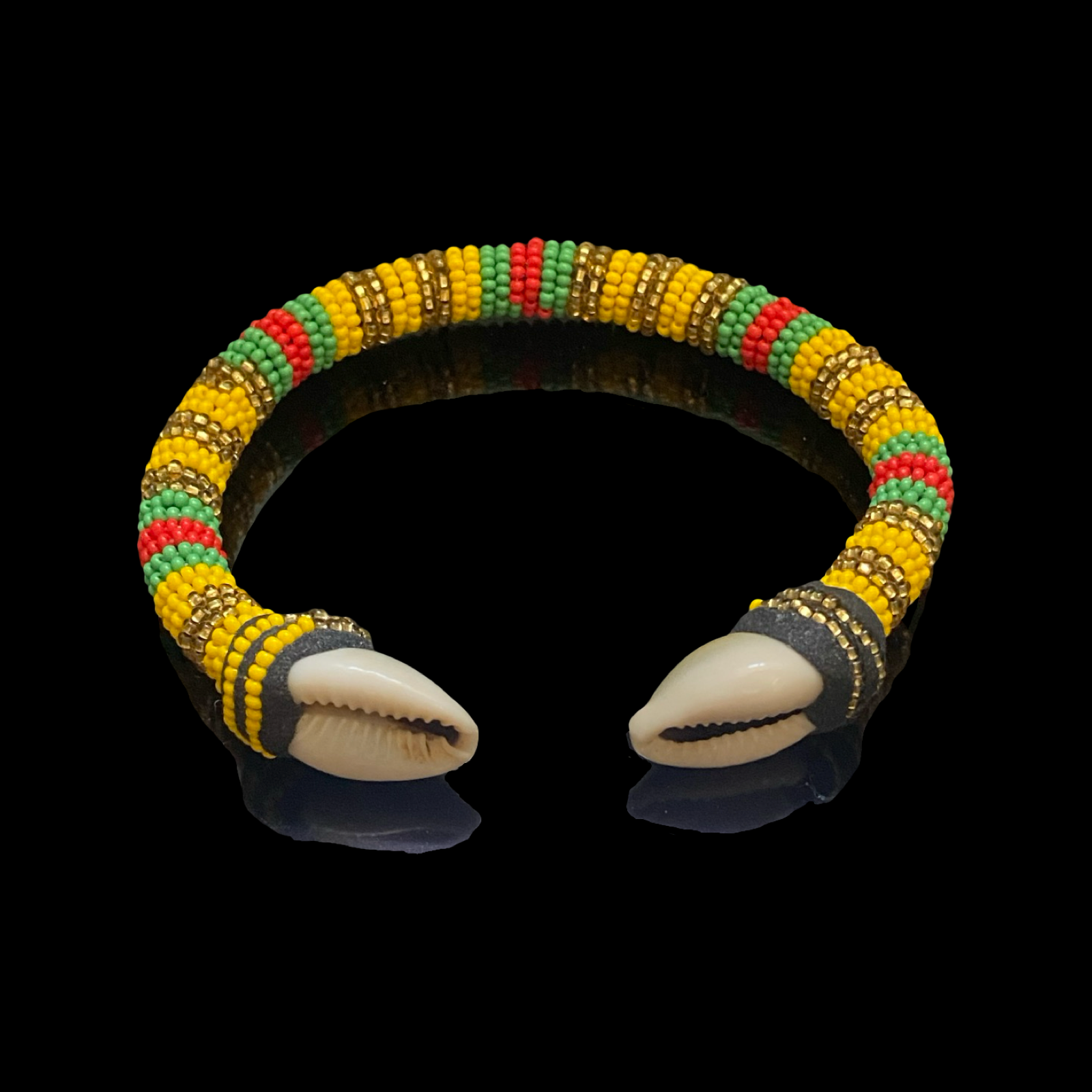 Handmade Ilde de Oshun Alolodi Bracelet - Cowrie Shells Yoruba Santeria Orisha