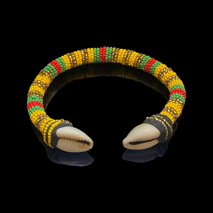 Handmade Ilde de Oshun Alolodi Bracelet - Cowrie Shells Yoruba Santeria Orisha