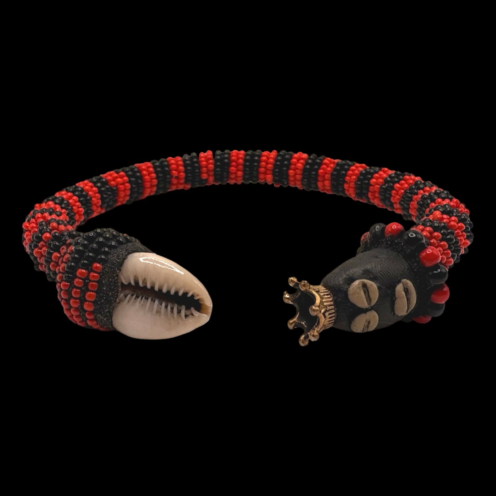 Pulsera Hecha a Mano Ilde de Eleguá Laroyé - Conchas de Cauri o Diseño de Cara Yoruba Santería Orisha