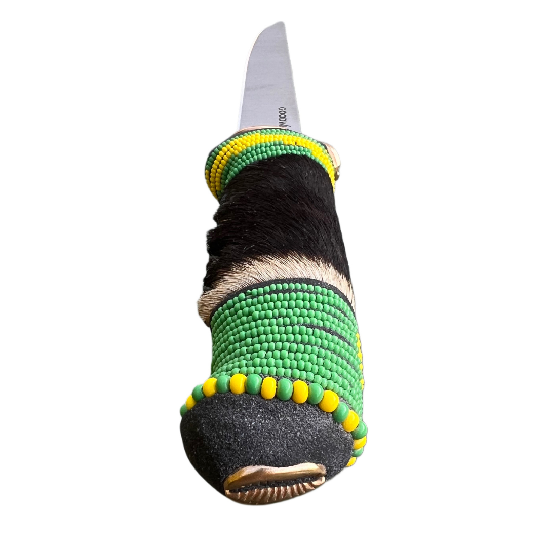 Pinaldo De Ifa Ritual Knife – Orunmila Beaded Handle with Cowrie