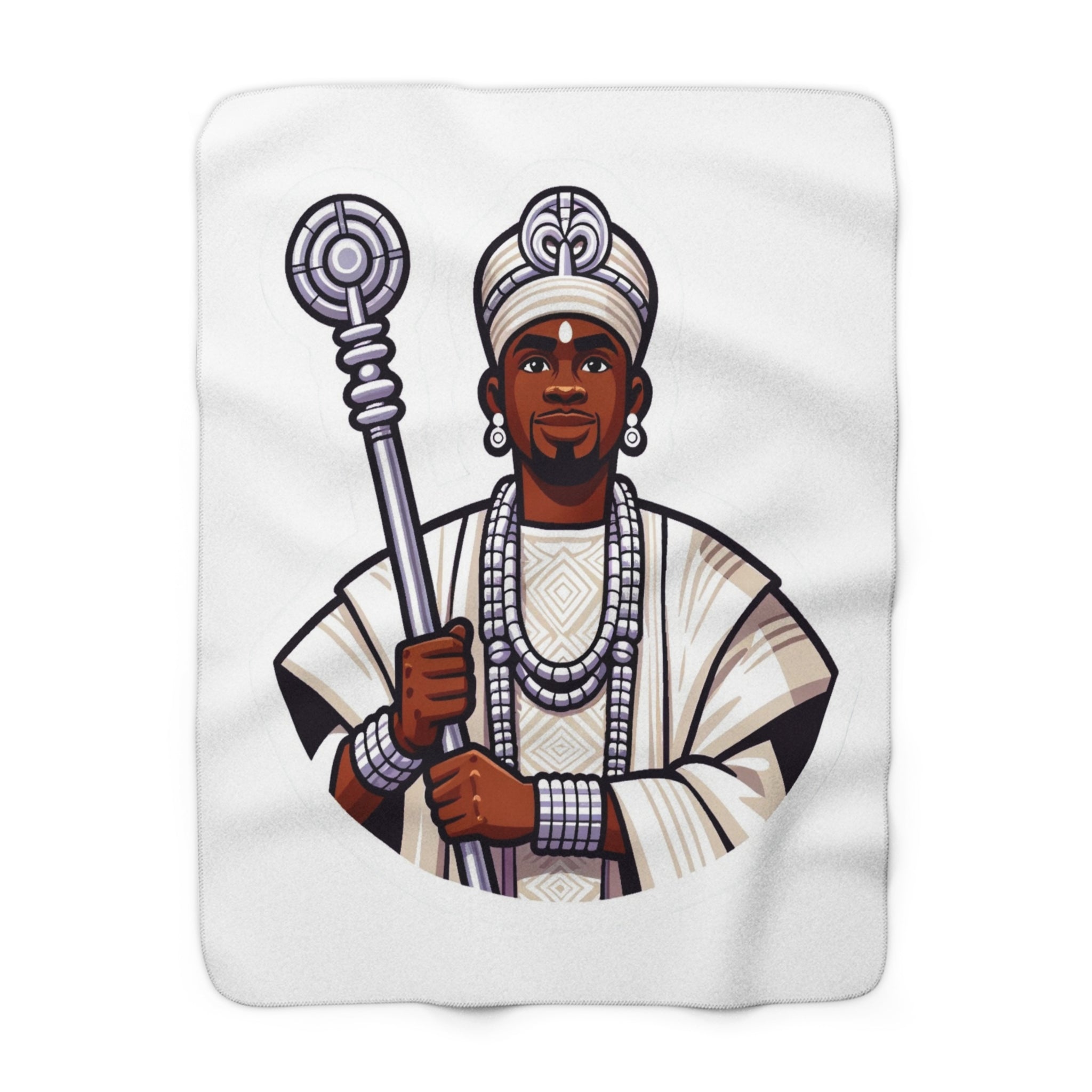 Obatala Sherpa Fleece Blanket - SanteriaGuide