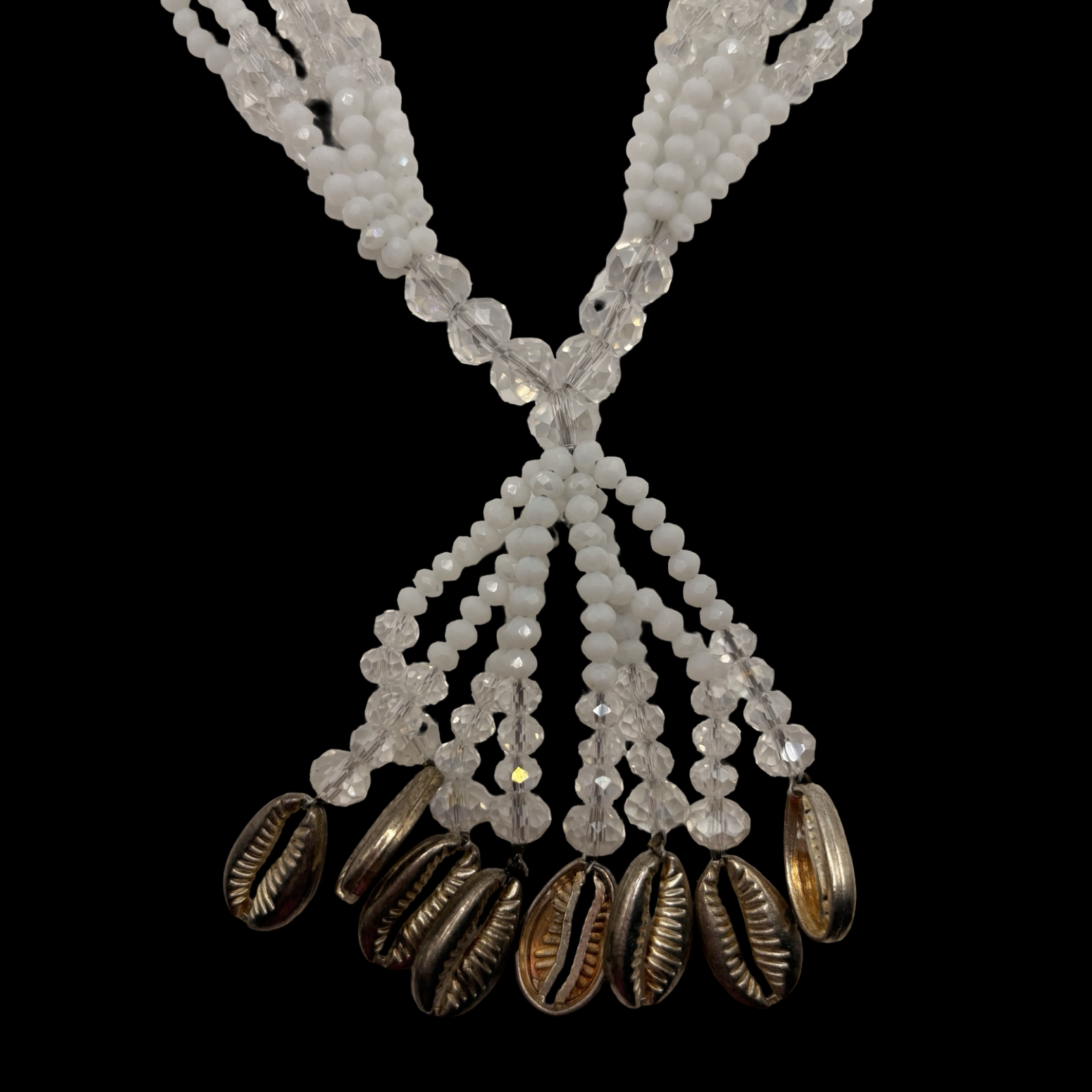 Obatala Gala Necklace – Handmade with Beads & Cowrie Shells