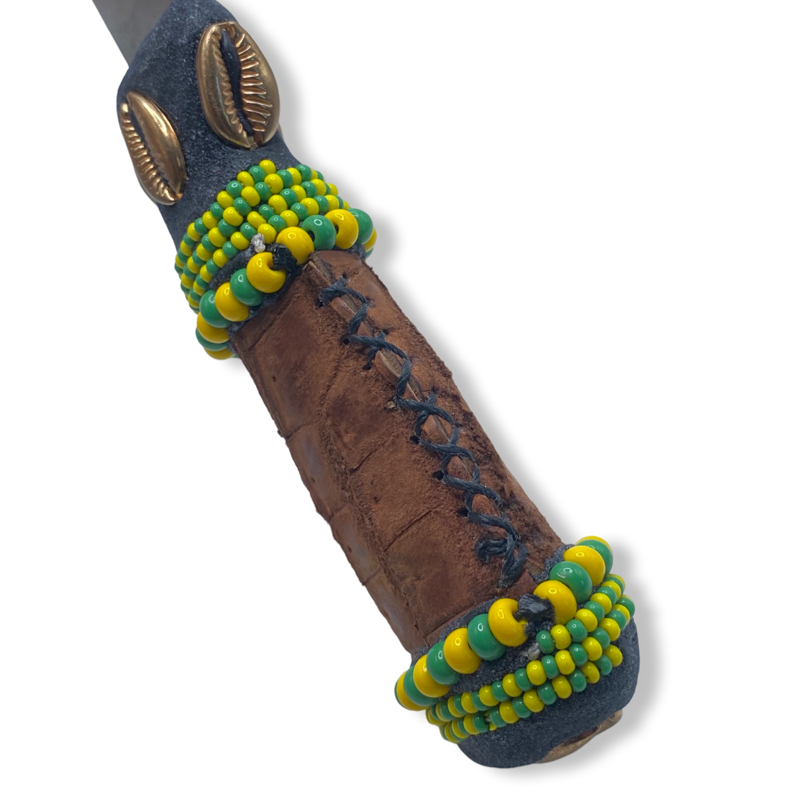 Cuchillo para Babalawo Santero Oba Oriate Orunmila - De Piel - Diseño 4