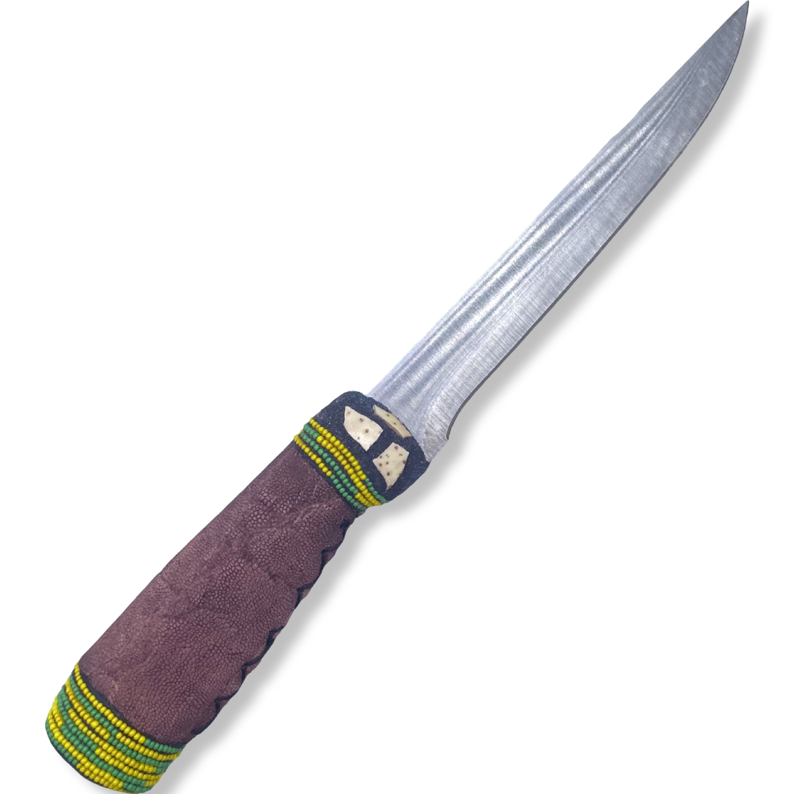 Cuchillo para Babalawo Santero Oba Oriate Orunmila - De Piel - Diseño 3