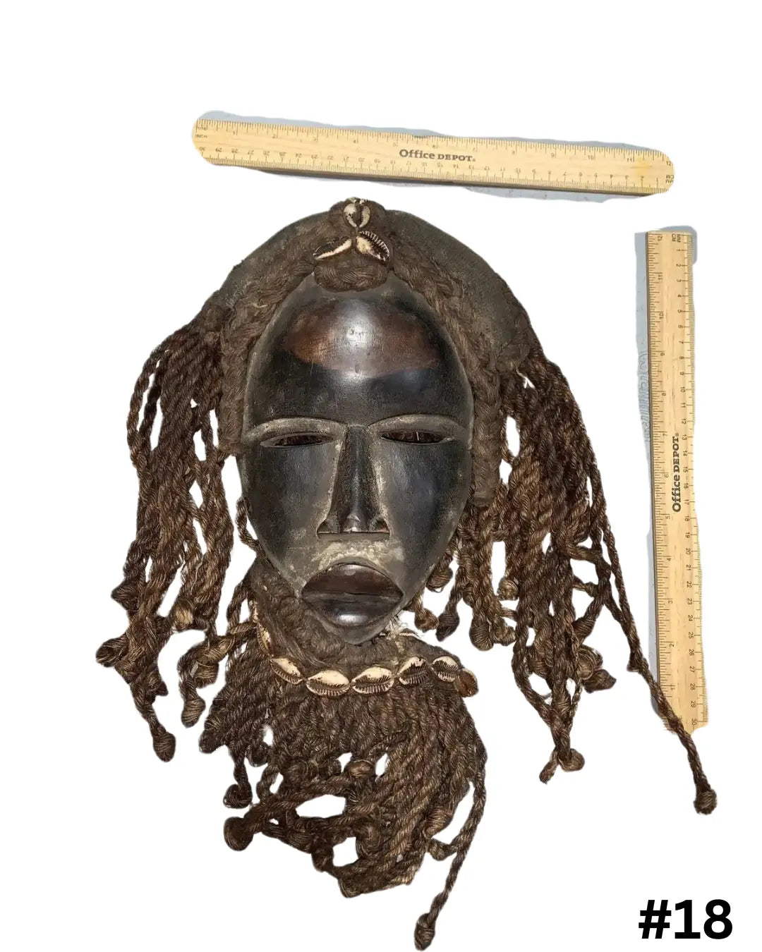 Dan Mask with Cowries and Rope Beard African Mask SanteriaGuide