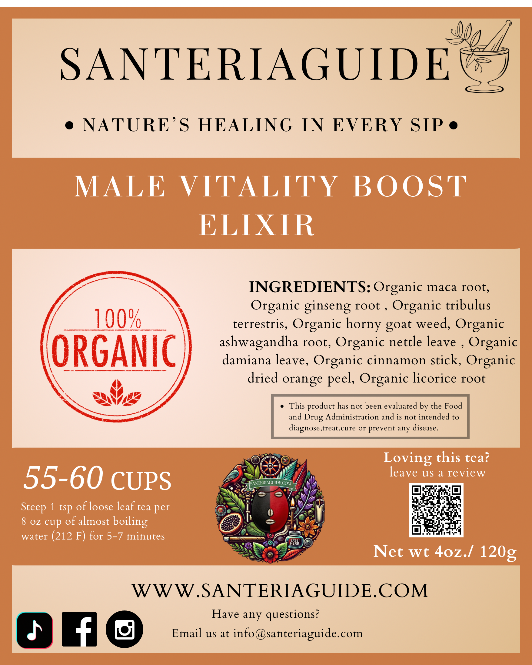 Santeriaguide's Enhanced Male Vitality Boost Elixir Tea - SanteriaGuide