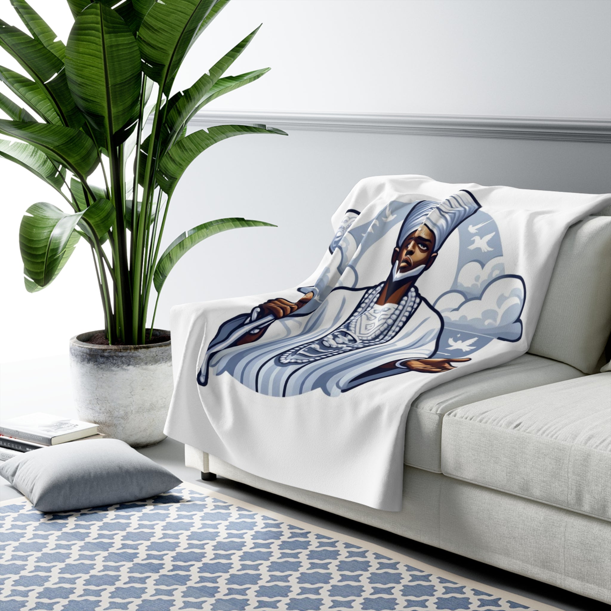 Obatala Sherpa Fleece Blanket - SanteriaGuide