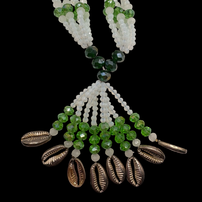 Obatala Alaguema  Gala Necklace – Handmade with Beads & Cowrie Shells