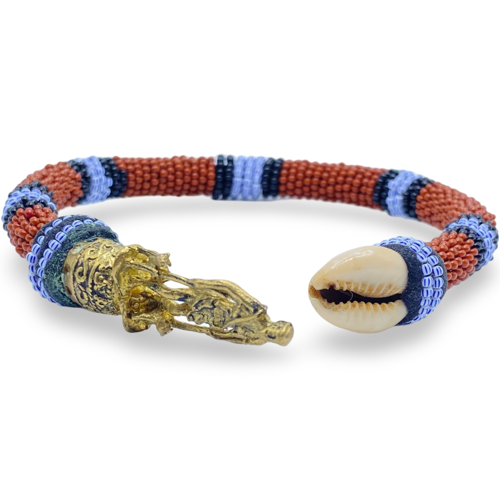 Pulsera de Babalu Aye San lazaro – Conchas de Cauri y Bronze