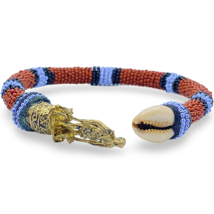 Babalú Ayé Ildé Bracelet with Cowrie Shells & Bronze Staff