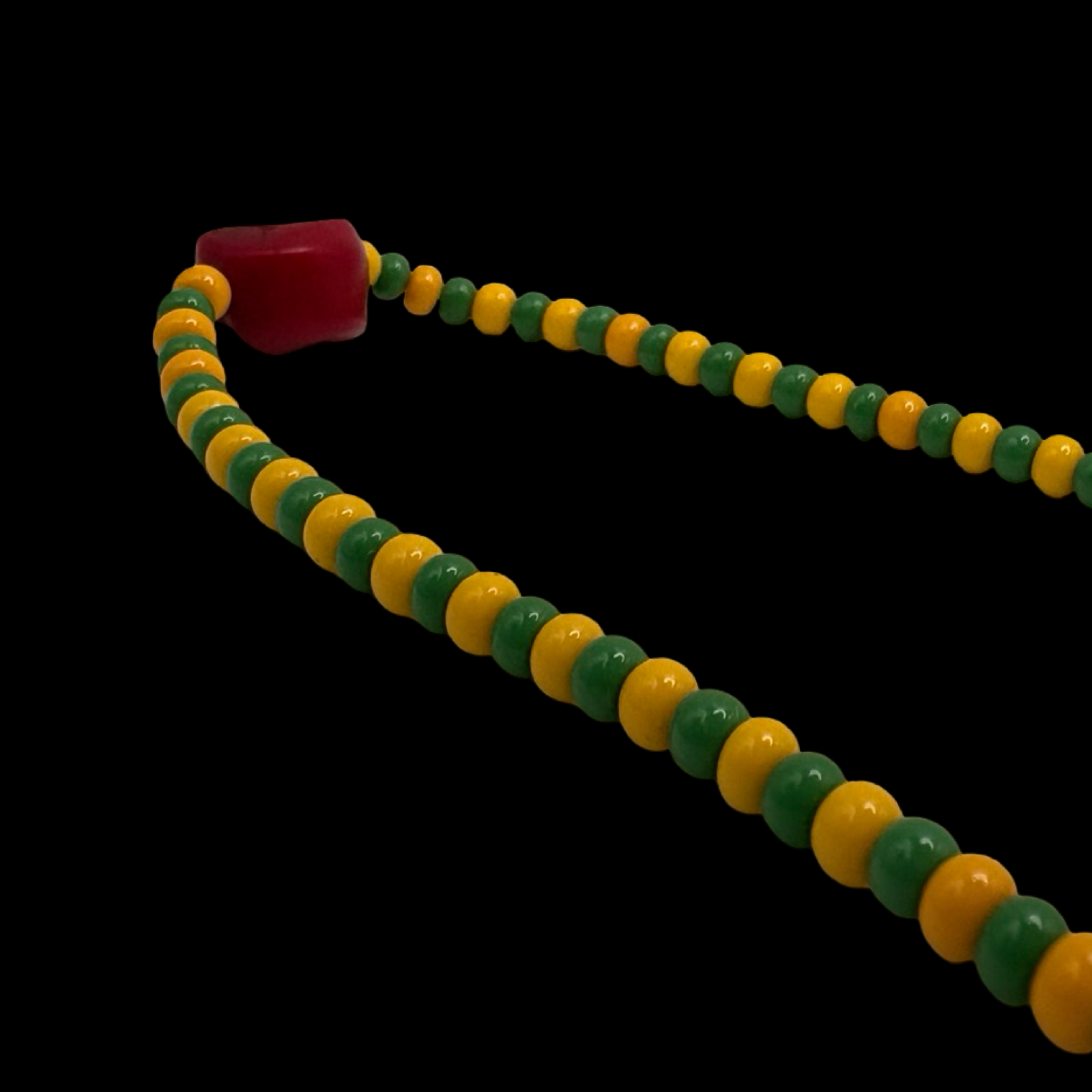 Ekueles de Ifá con coral rojo y cuentas de cristal (opele) (Divination Beads of Ifá Orunmila Orula)