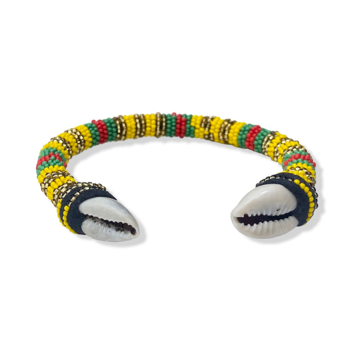 Handmade Ilde de Oshun Alolodi Bracelet - Cowrie Shells Yoruba Santeria Orisha