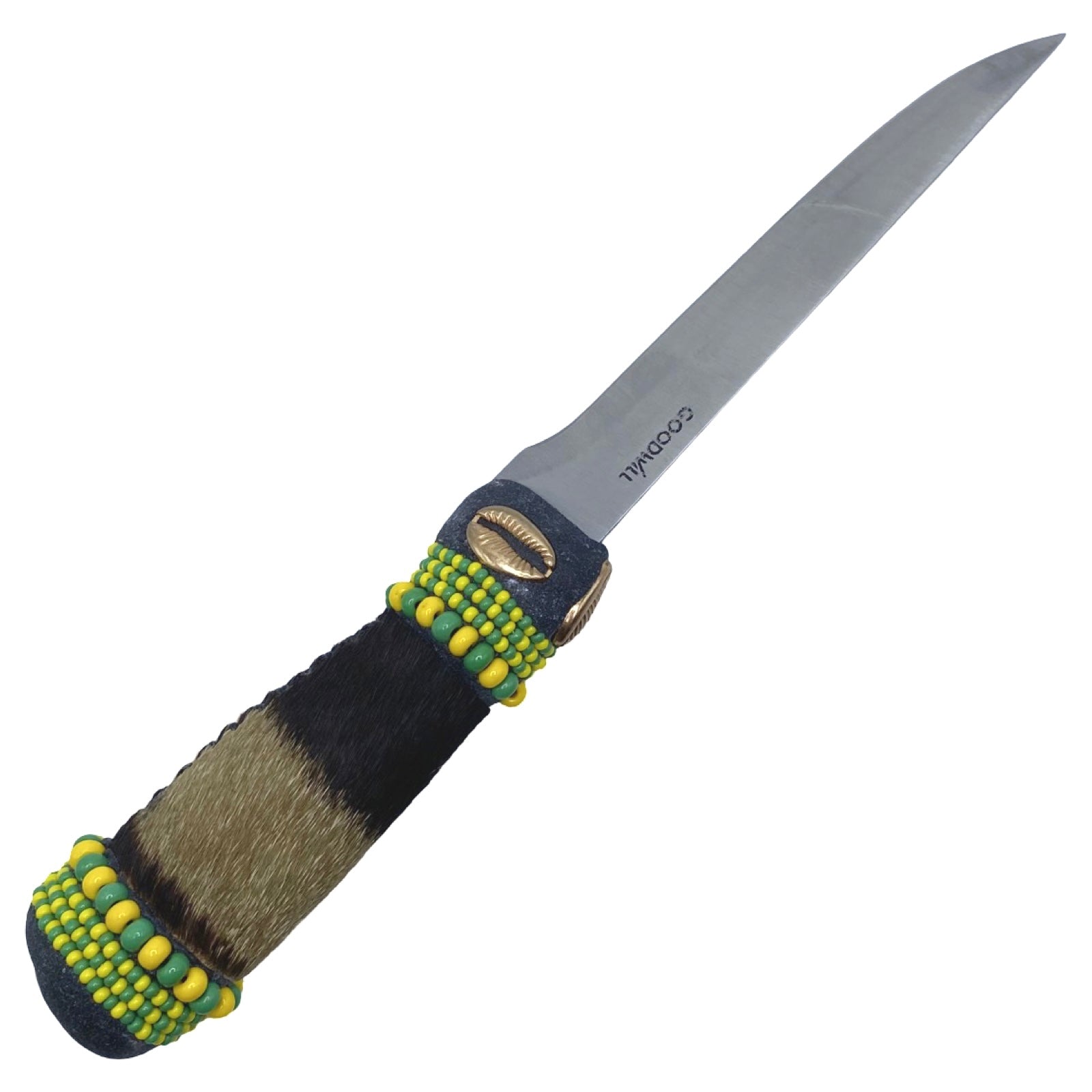 Cuchillo para Babalawo Santero Oba Oriate Orunmila - De Piel - Diseño 7