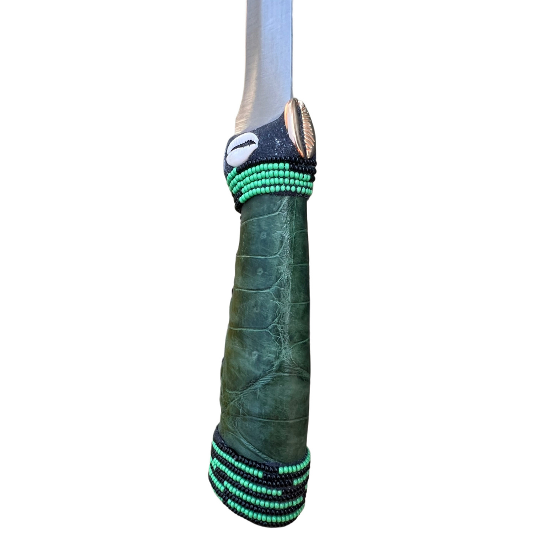 Pinaldo Cuchillo para Ogún – De Piel, Diseño 1 (Knife with Leather for Ogún – Design 1)