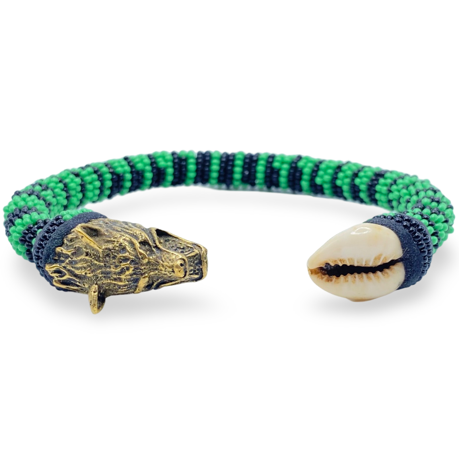 Pulsera de Ogun – Conchas de Cauri y Bronze