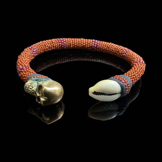 Handmade Ilde de Oyá Bracelet - Cowrie Shell & Bronze Yoruba Santeria Orisha
