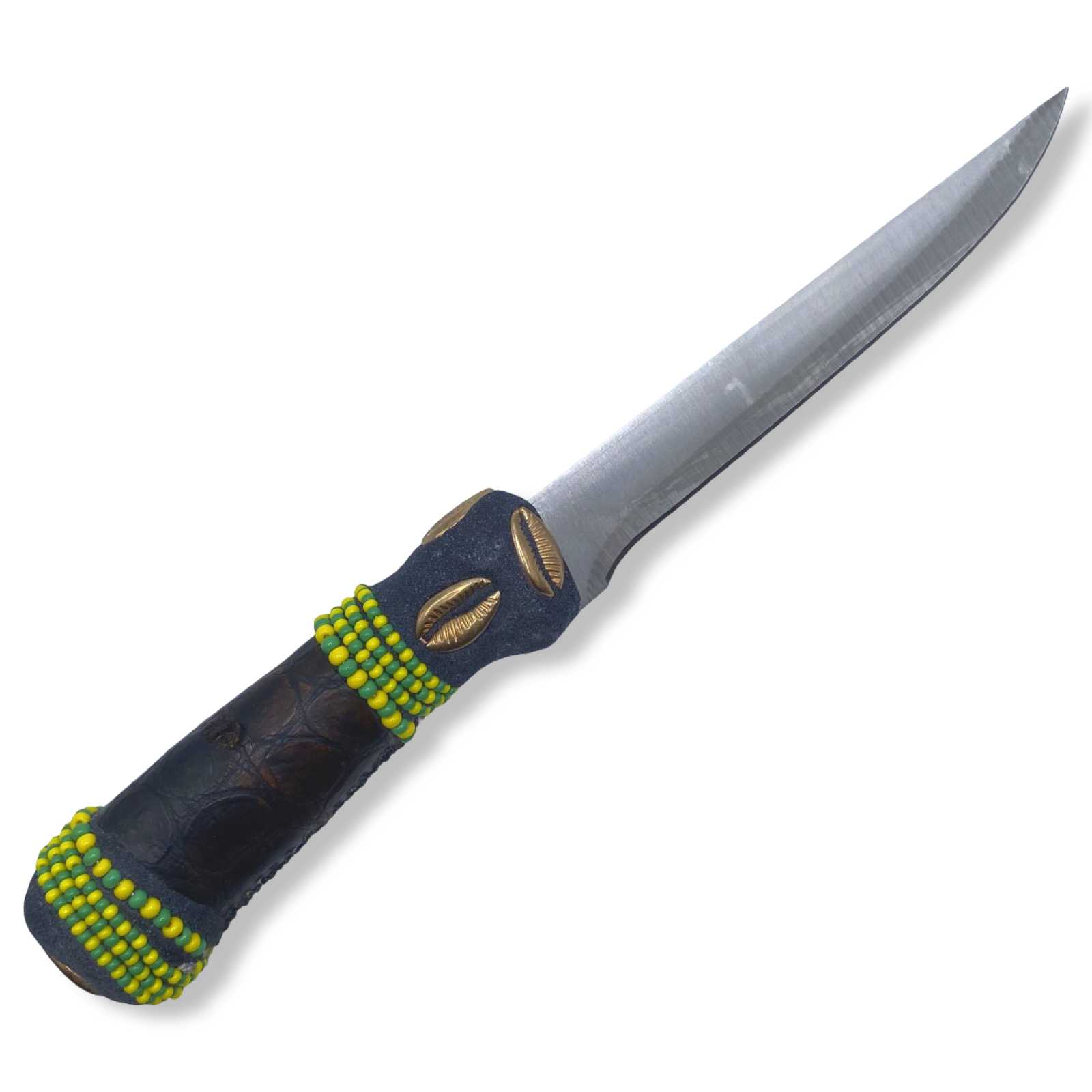 Cuchillo para Babalawo Santero Oba Oriate Orunmila - De Piel - Diseño 5