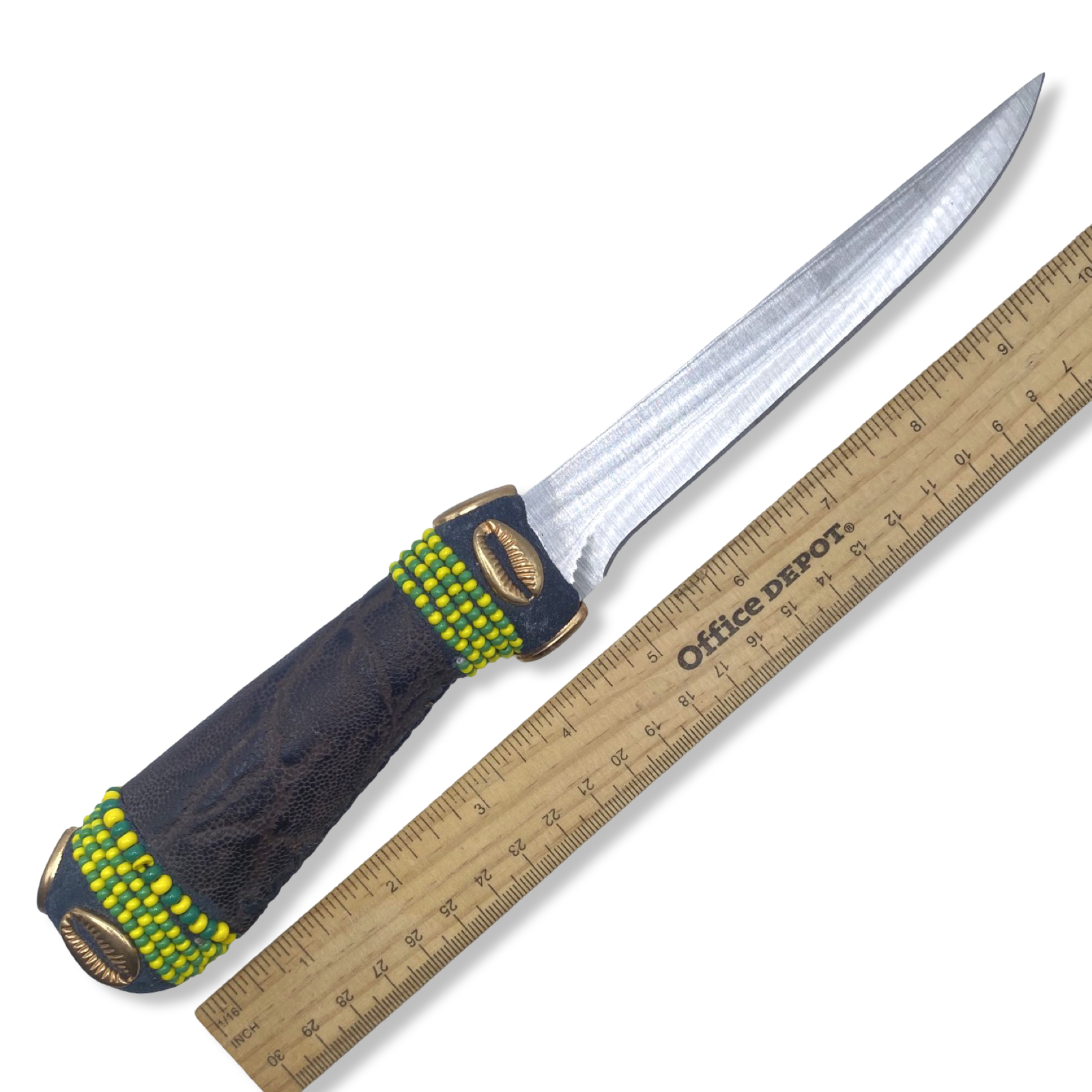 Cuchillo para Babalawo Santero Oba Oriate Orunmila - Con Piel - Diseño 1