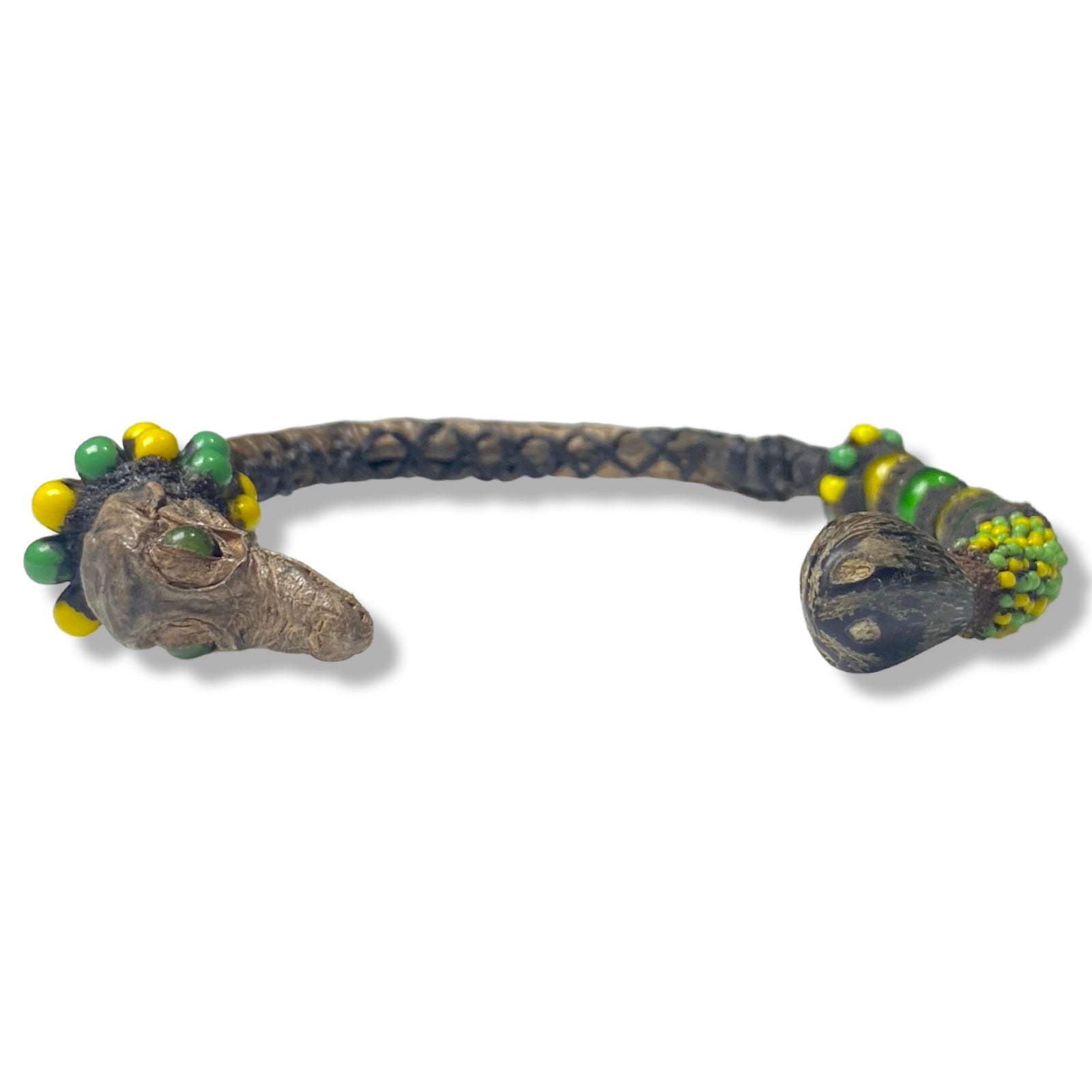 Handmade Ilde de Orunmila Bracelet - Ikin & Crocodile Yoruba Santeria Orisha - SanteriaGuide