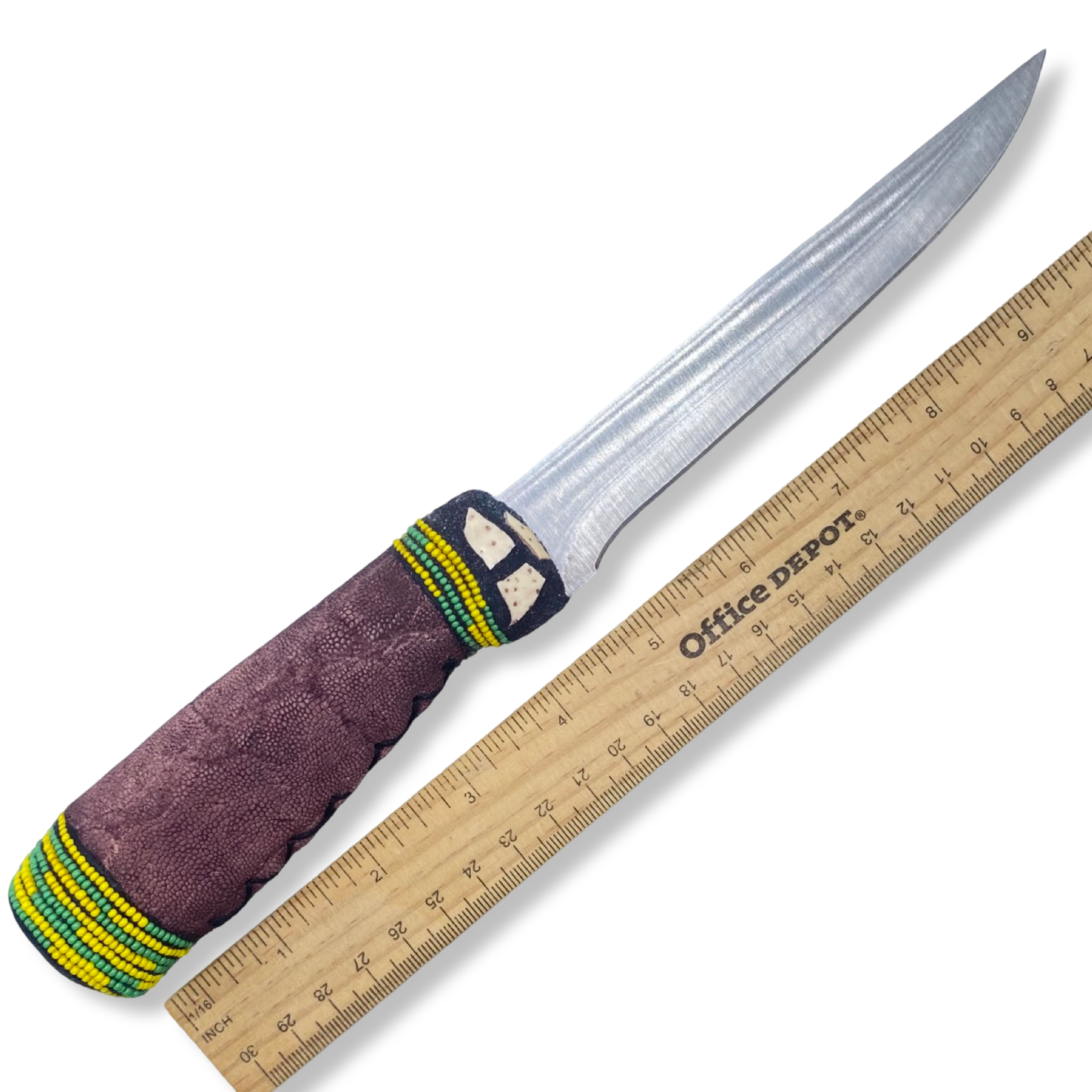 Cuchillo para Babalawo Santero Oba Oriate Orunmila - De Piel - Diseño 3 - SanteriaGuide