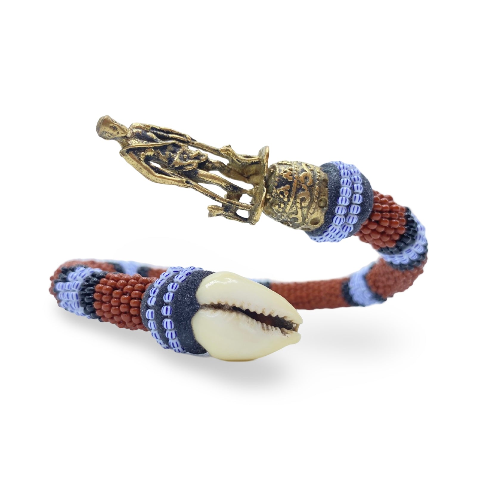 Pulsera de Babalu Aye San lazaro – Conchas de Cauri y Bronze