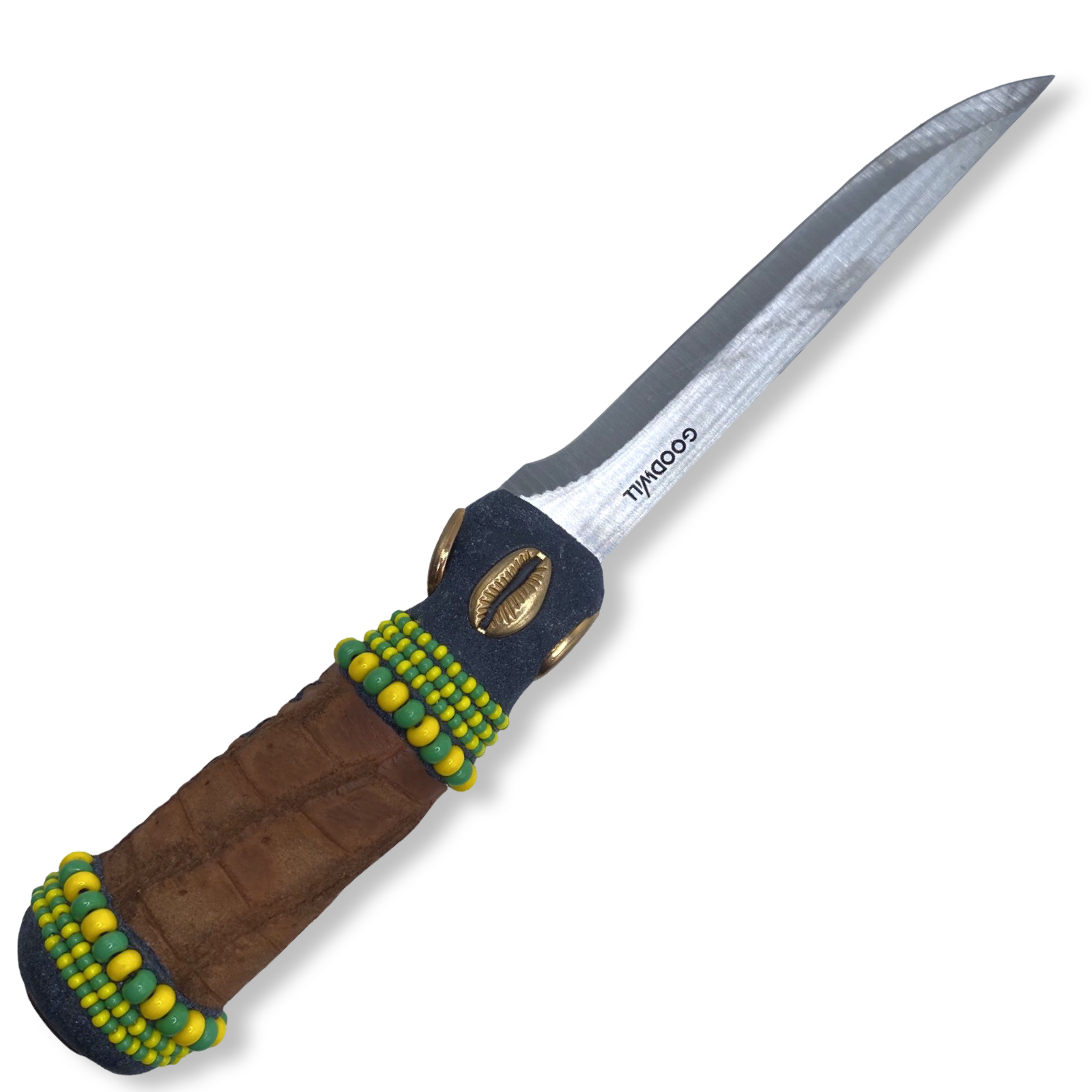 Cuchillo para Babalawo Santero Oba Oriate Orunmila - De Piel - Diseño 4