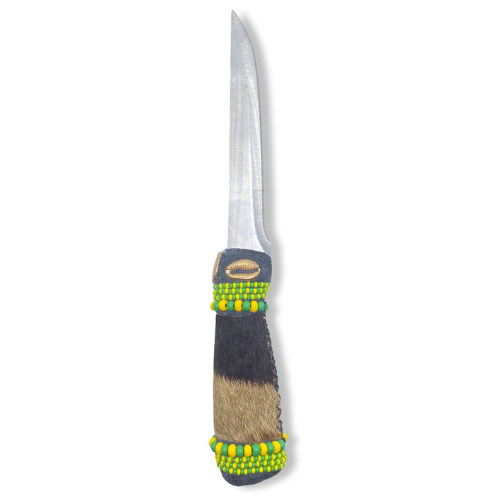 Pinaldo Cuchillo para Orunmila – De Piel, Diseño 7 (Cuchillo con Cuero para Orunmila – Diseño 7)
