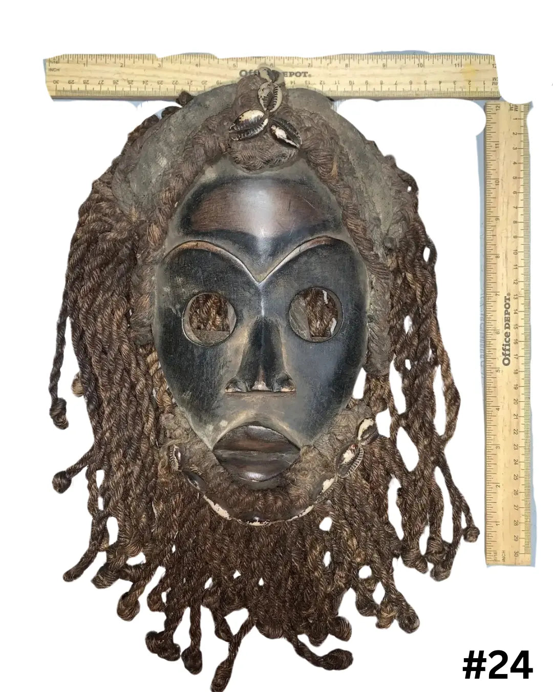 Dan Mask with Cowries and Rope Beard African Mask SanteriaGuide