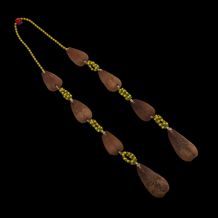 Ekueles de Ifá con coral rojo y cuentas de cristal (opele) (Divination Beads of Ifá Orunmila Orula)