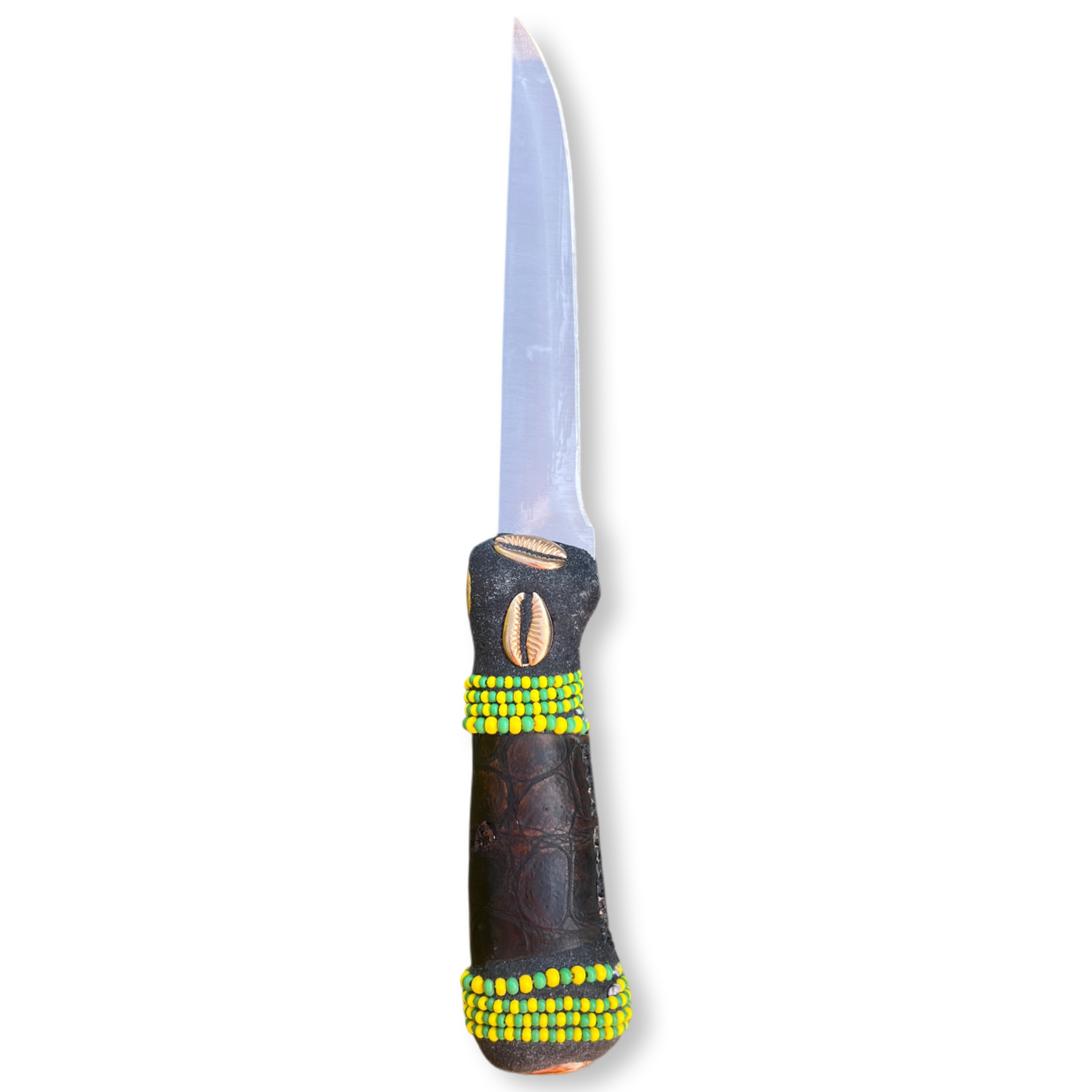 Cuchillo para Babalawo Santero Oba Oriate Orunmila - De Piel - Diseño 5