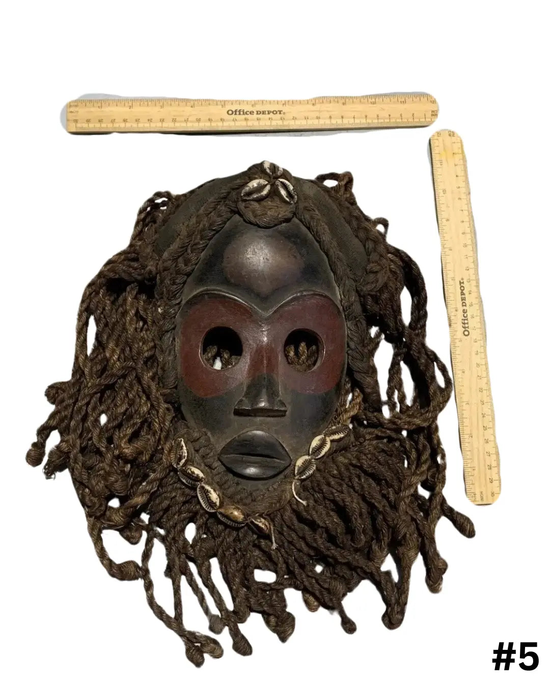 Dan Mask with Cowries and Rope Beard African Mask SanteriaGuide